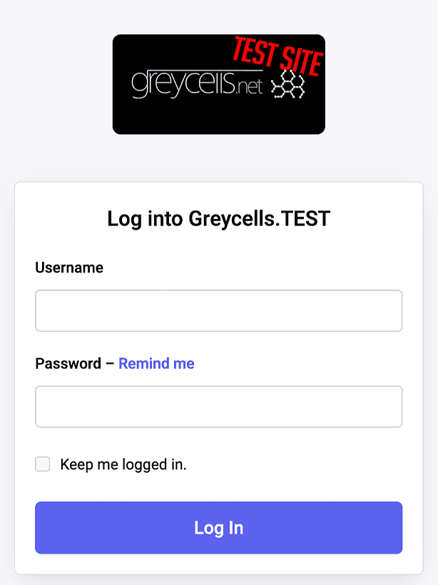 Test site with branded login page