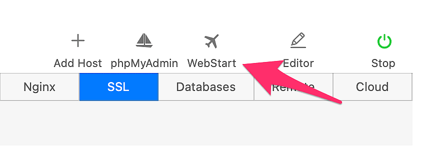 WebStart Icon in MAMP Pro